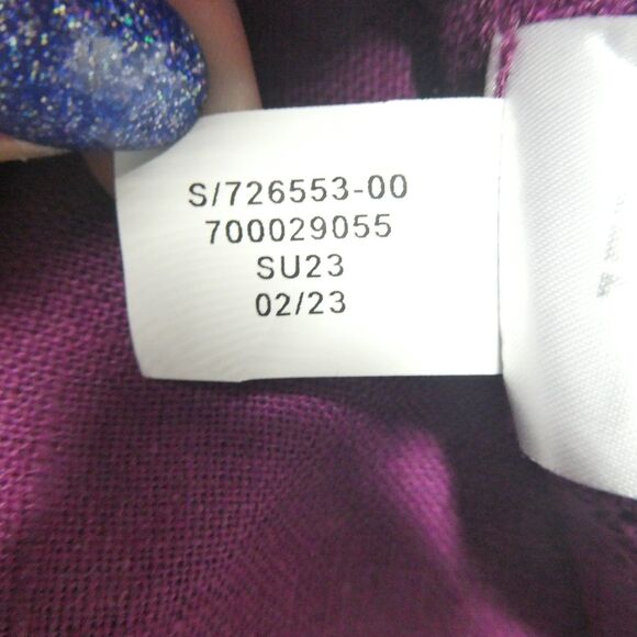 Banana Republic Mini Dress NWT 100% Linen 10 Petite Kenza Purple Berry - Picture 7 of 7